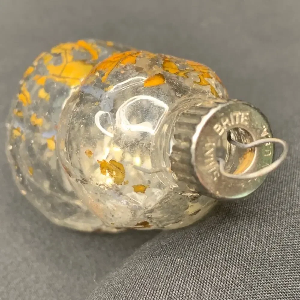 Vintage Shiny Brite Glass Christmas Ornament Gold Silver Made in USA MCM